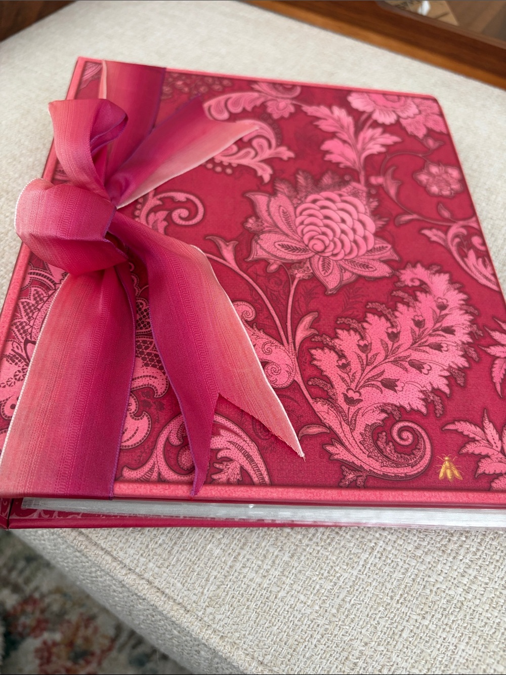 Fuchsia Floral photo album with Ribbon